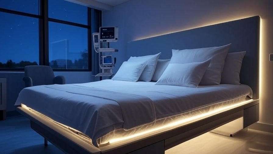 Modern sleep clinic with bed and monitoring equipment for professional sleep evaluation.