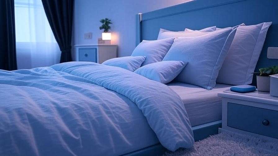 Cozy bedroom with blackout curtains and sleep tracker for a sleep-friendly environment.