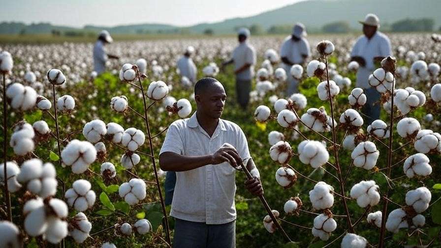 Organic cotton fields with sustainable harvesting practices