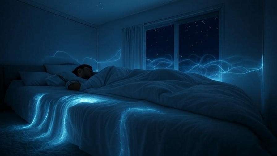 Bedroom with EMF from devices potentially disrupting sleep quality. 