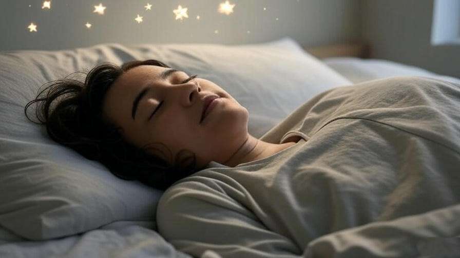 Dreamy bedroom scene with floating stars for enhanced sleep dreams.
