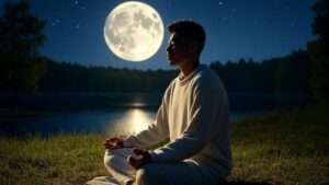 full moon and meditation