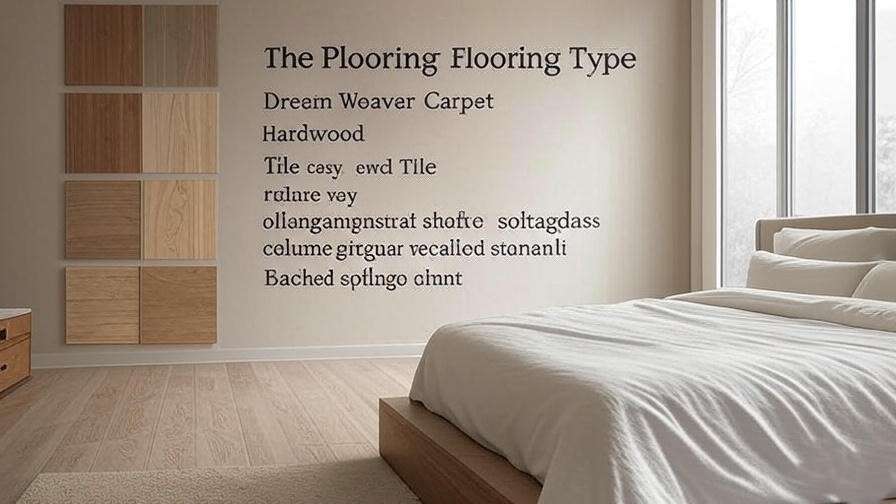Comparison chart of Dream Weaver Carpet vs. other flooring types in a minimalist bedroom.