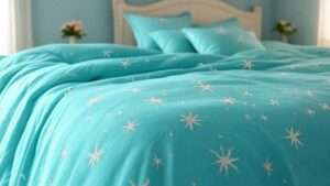 glorianas dream collection stars tourquoise fabric