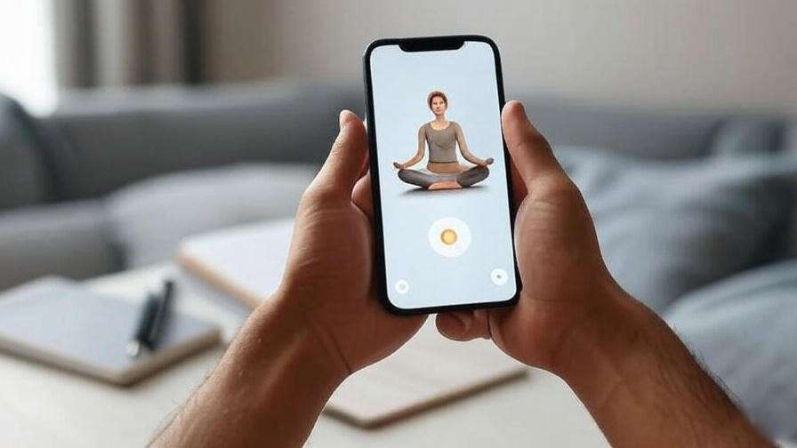 Hands holding a smartphone with a meditation app for orgasmic meditation beginners.