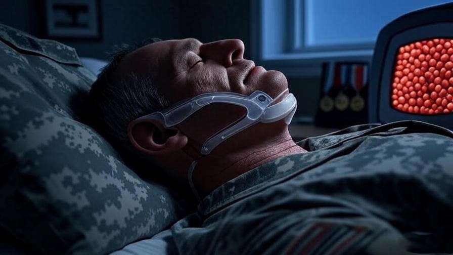 Illustration of obstructive sleep apnea airway blockage in veterans for better understanding of types and risks.
