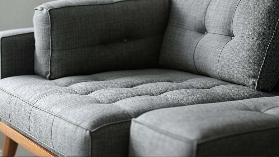 Close-up of Coddle Aria Fabric Sleeper Sofa with Chaise showing high-density foam cushions and solid wood frame for durable comfort.
