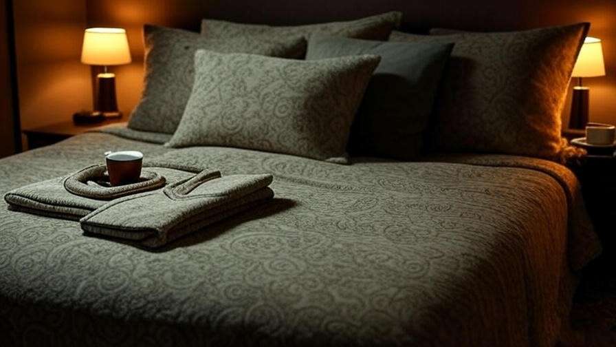 Cozy bedroom with an oversized sleep shirt and herbal tea for a restful night.