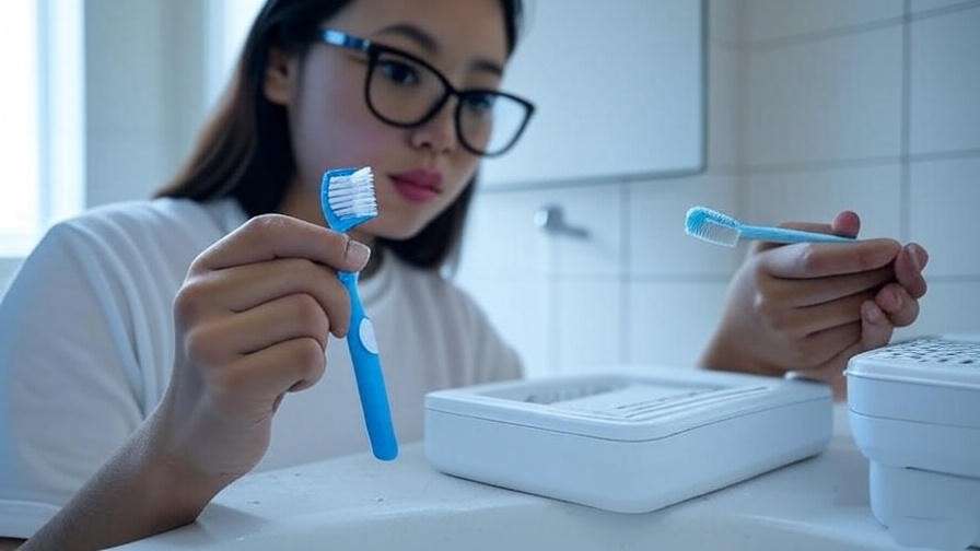 Step-by-step guide to cleaning a night guard in a bright bathroom