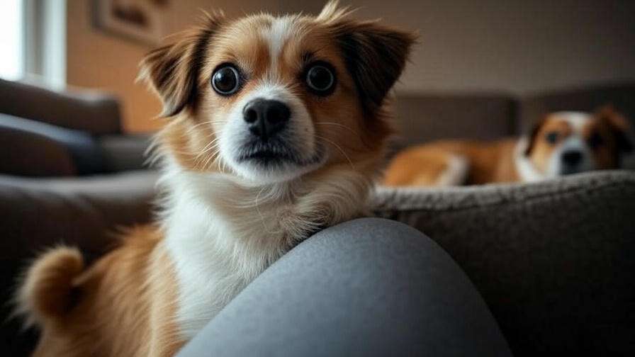  Clingy dog behavior showing separation anxiety signs, guide to normal vs. concerning pet habits.