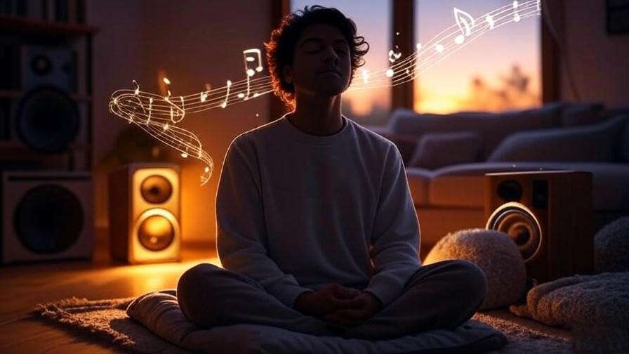 Serene meditation with music for emotional healing using Sleeps with Angels album.
