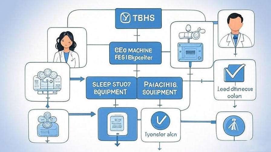 Flowchart illustration for deciding when to seek help for tongue biting with doctor and sleep study icons.