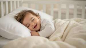 infant smiling in sleep