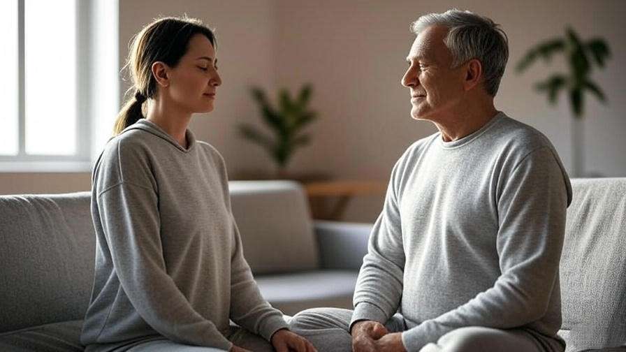 A TM instructor guiding a student in a personalized meditation session indoors with natural light.