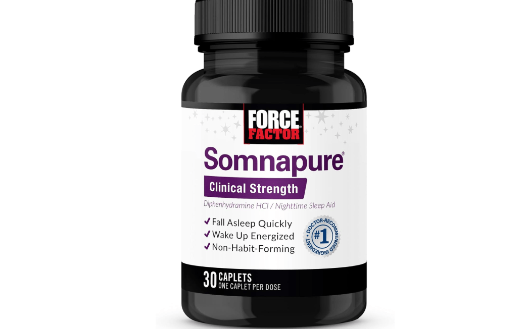FORCE FACTOR Somnapure Clinical Strength Sleep Aid for Adults, Diphenhydramine HCl.