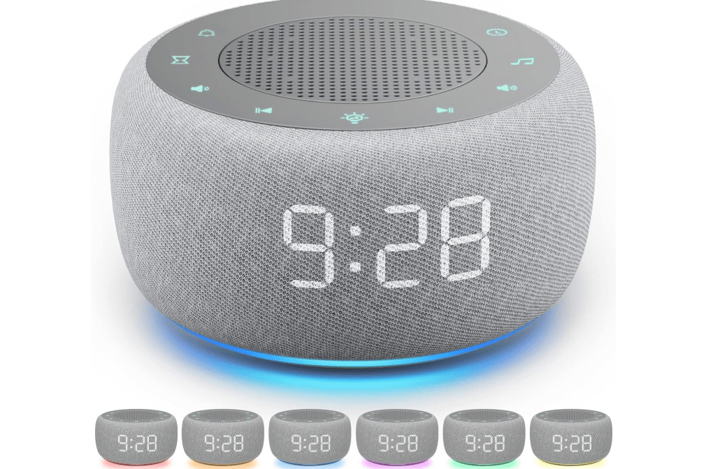 Buffbee Sound Machine & Alarm Clock 2-in-1, 18 Soothing Sound.