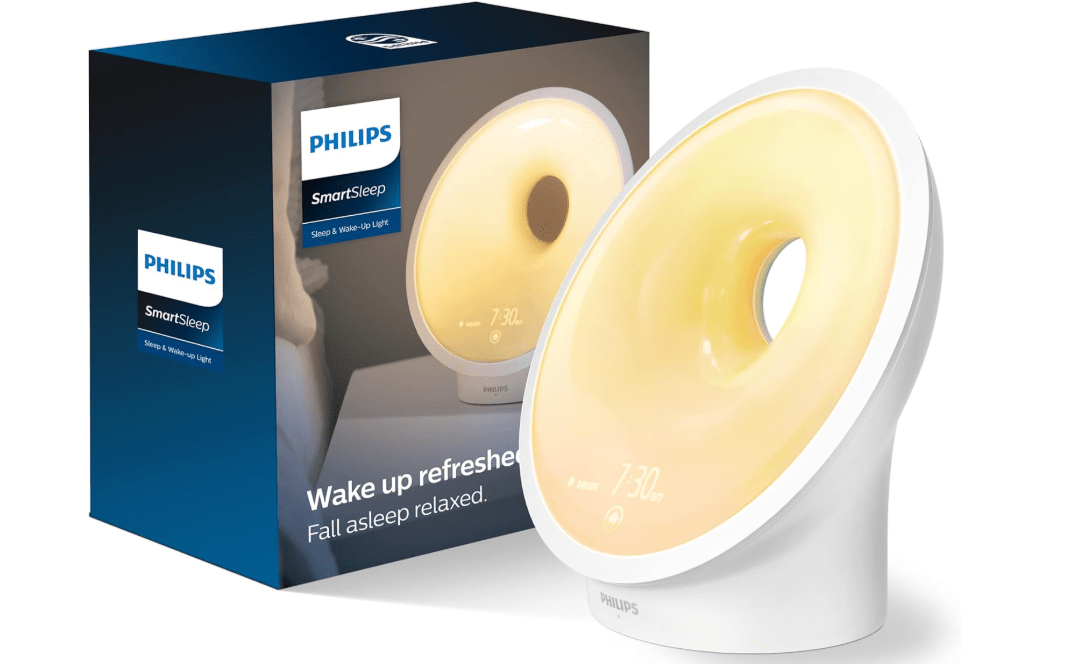 Philips SmartSleep Sleep and Wake-Up Light, Simulated Sunrise and Sunset, Multiple Lights and Sounds, RelaxBreathe to Sleep, AMZ Exclusive, HF3650/60 