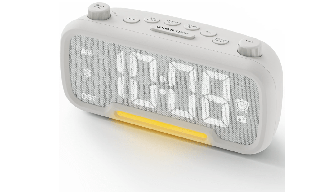 Clock Radio, FM Radio Alarm Clock for Bedroom Modern Design, Auto Scan 20 Presets Auto-Off Sleep Timer, Bluetooth Speaker, Night Light, USB Ports,...
