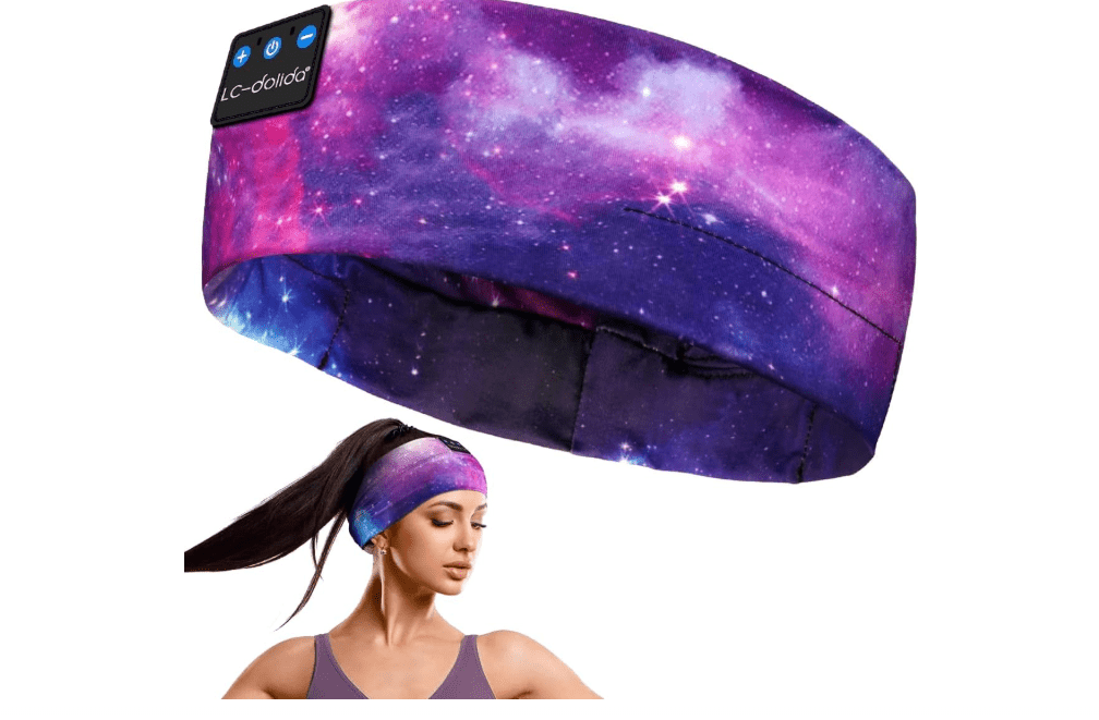  LC-dolida Sleep Headphones Bluetooth Headband Sleeping Wireless Headband Headphones with Thin HD Stereo Speakers Perfect for Side Sleepers, Sport, Yoga, Travel 