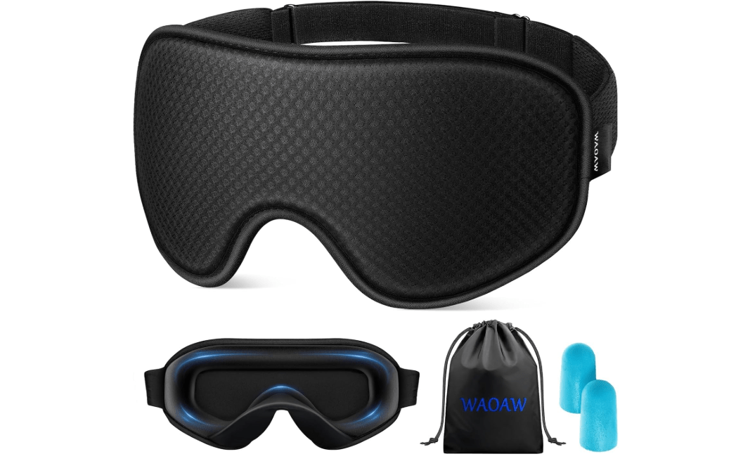 WAOAW Sleep Mask for Men Women: Blackout Eye Masks for Sleep - 3D Breathable Soft Comfortable Eye Mask for Travel - Adjustable Light Blocking Night Masks...
