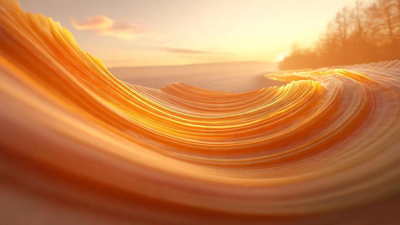 Abstract colorful waves representing laughter and stress relief from watching Happy's Place on NBC 2024-25.
