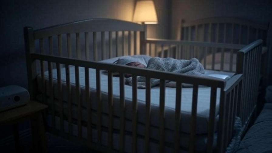 A peaceful nursery with a newborn sleeping, showcasing a sleep-conducive environment.