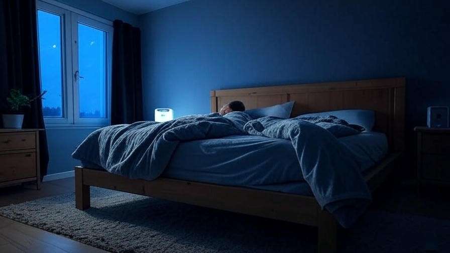 Cozy bedroom with blackout curtains and white noise machine for a sleep-friendly environment to prevent tongue biting.