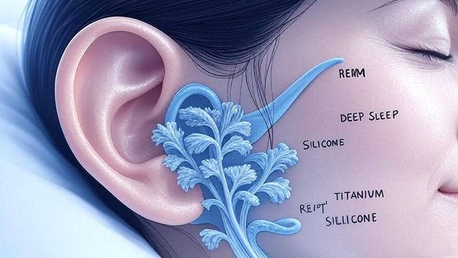 Illustration of ear with hypoallergenic materials and sleep cycles