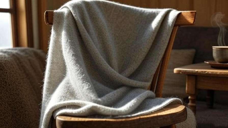 Cozy wool shawl providing warmth and comfort for extended meditation practice.
