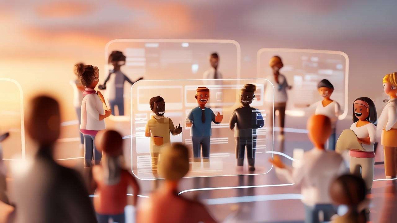 Diverse online community engaging virtually, inspired by Happy's Place fan interactions in 2024-25.

