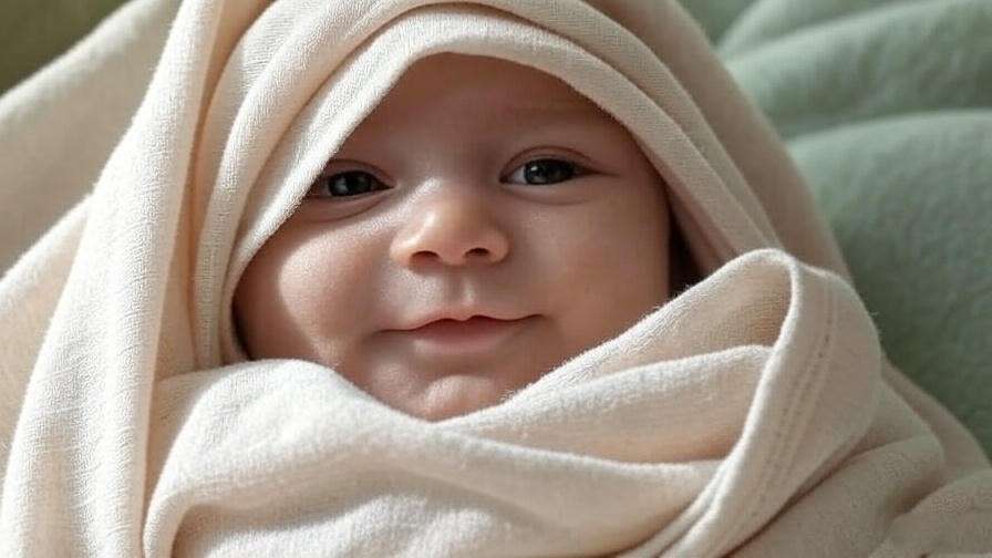 Close-up of baby skin with organic cotton sleepwear for sensitive skin comfort