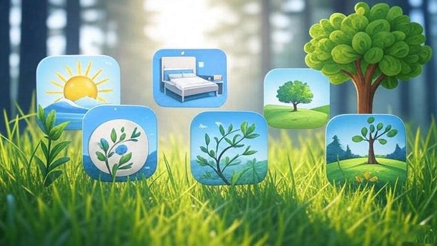 Infographic with icons of nature-inspired sleep tips set against a forest background.