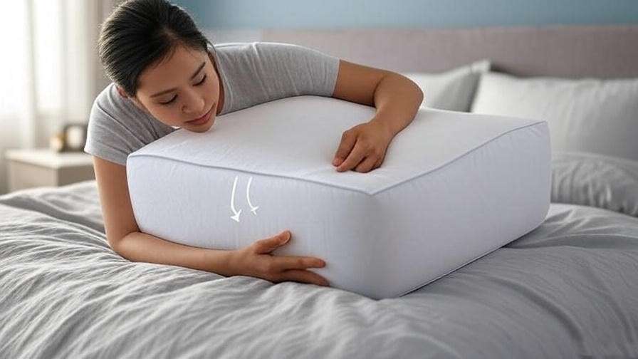 Step-by-step guide for positioning a side sleeper pillow with arm hole for optimal sleep.