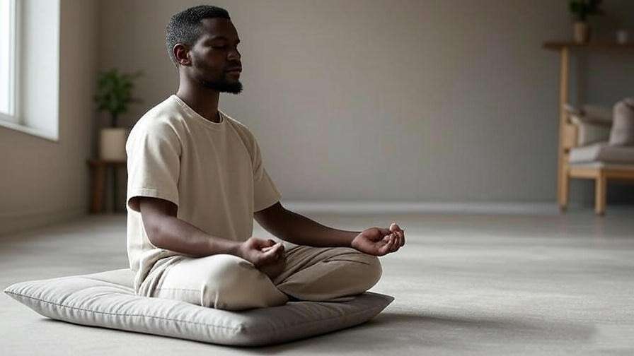 Person meditating indoors with natural light for mindfulness and better sleep.