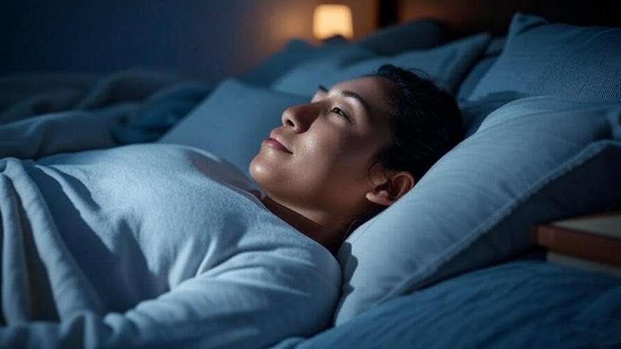 Person practicing 4-7-8 breathing for Solea Sleep meditation.