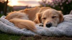 dog wagging tail in sleep