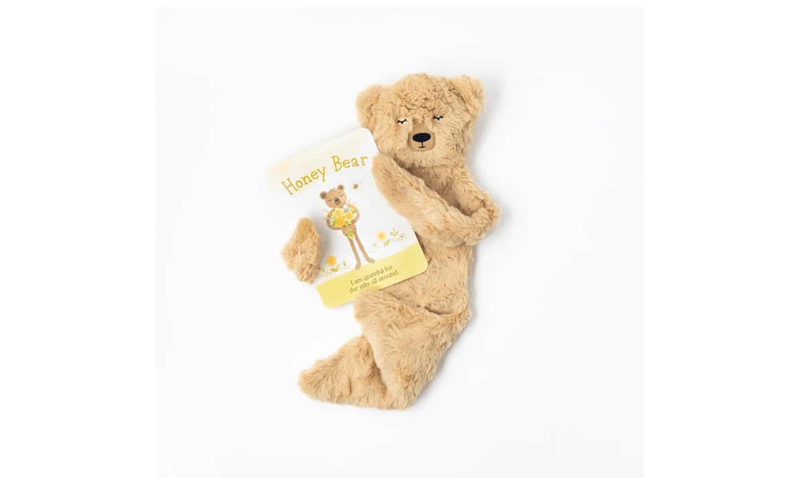 Slumberkins Honey Bear Snuggler & Affirmation Card Bundle | Promotes Gratitude, Respect & Sharing | Social Emotional Tools for Ages 0+ (Honey Bear...
