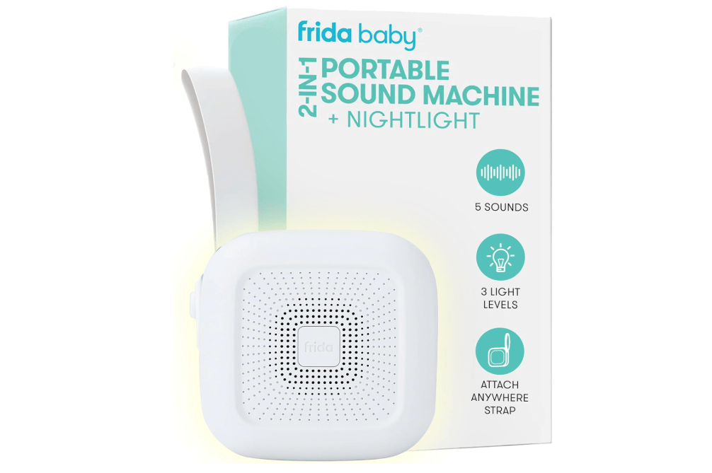 Frida Baby 2-in-1 Portable Sound Machine for Baby + Nightlight | White Noise Sound Machine for Baby with 5 Soothing Sounds & 3 Nightlight Modes | Travel... 