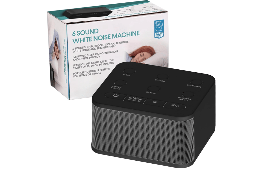 Big Red Rooster Sound Machine - 6 Sleep Sounds - Portable White Noise Machine for Office Privacy & Adult Sleeping - Compact Travel or Home - Dual Power...
