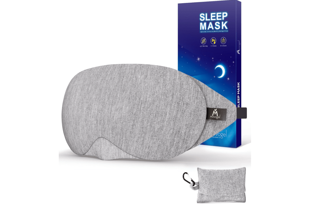 Mavogel Cotton Sleep Eye Mask - Updated Design Light Blocking with Adjustable Nose Bridge, Soft and Comfortable Night Eye Mask for Men Women, Eye Blinder...
