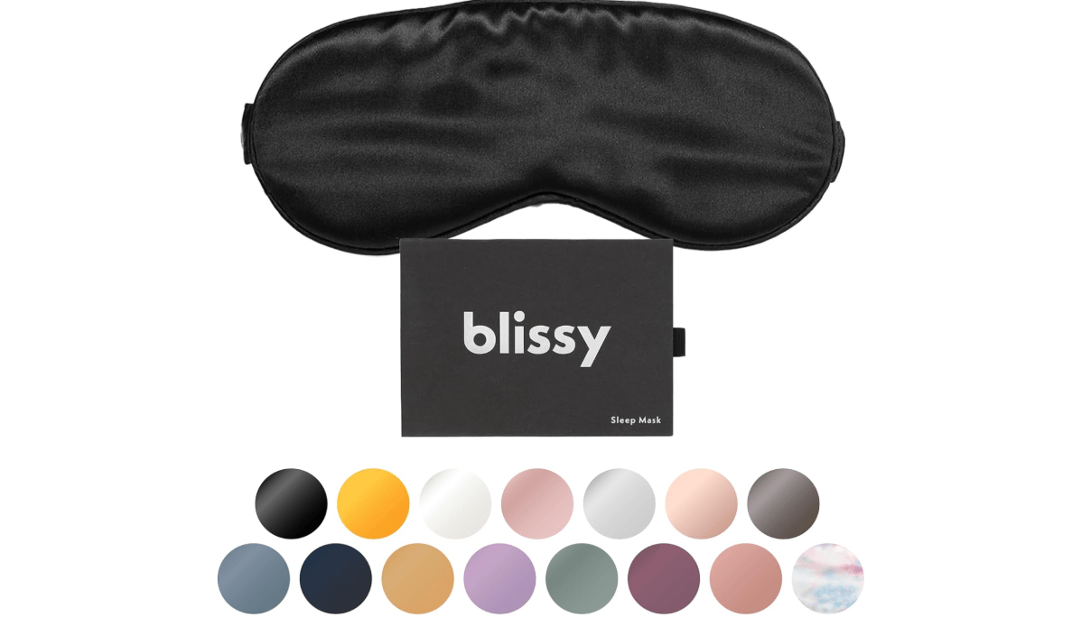Blissy Silk Sleep Mask - Silk Eye Sleeping Mask for Women & Men for Total Blackout - Silk Eye Mask - 100% Pure Mulberry Silk, 22 Momme 6a Fibers -...