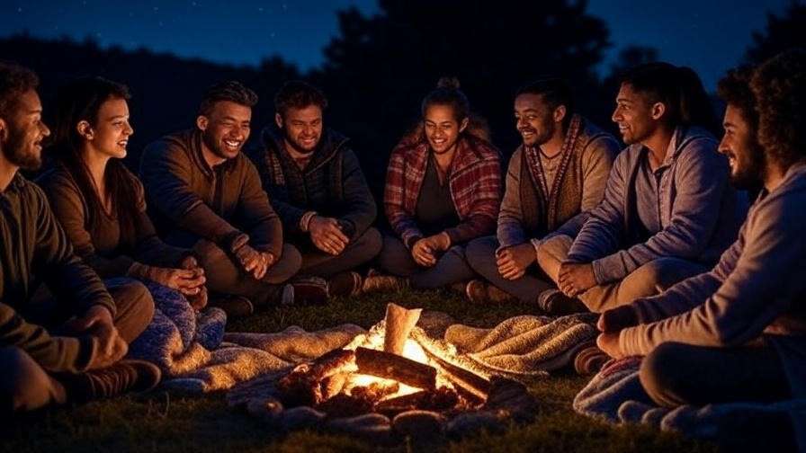 Group sharing stories under starry sky for dream community.