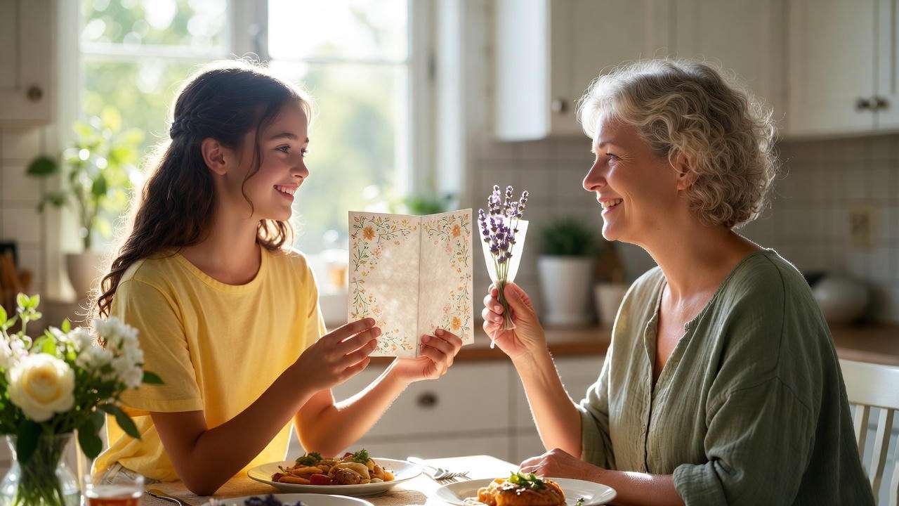 Teen gifting mom printable Mother’s Day card and lavender sachet for better sleep.