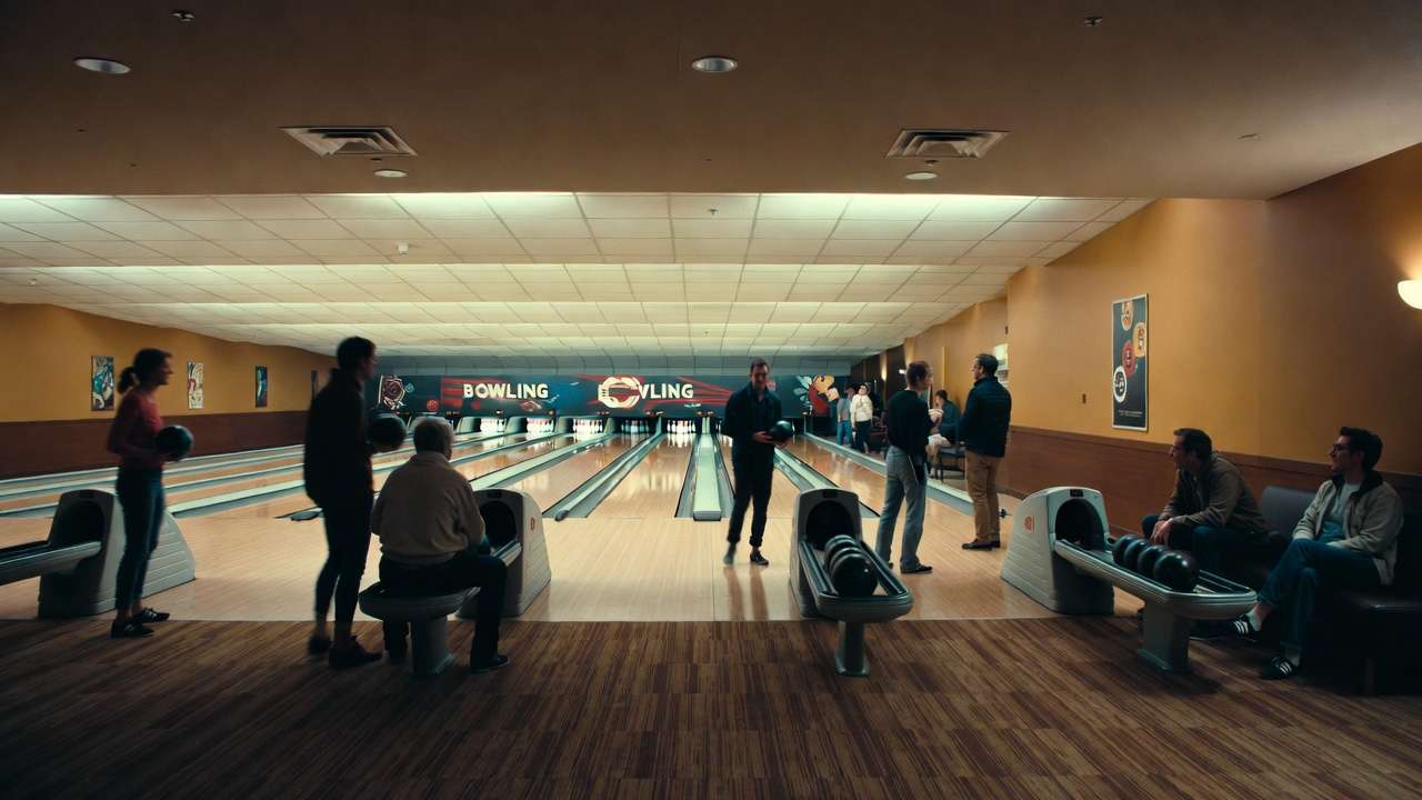 Community recreation spaces like bowling alleys supporting happiness.