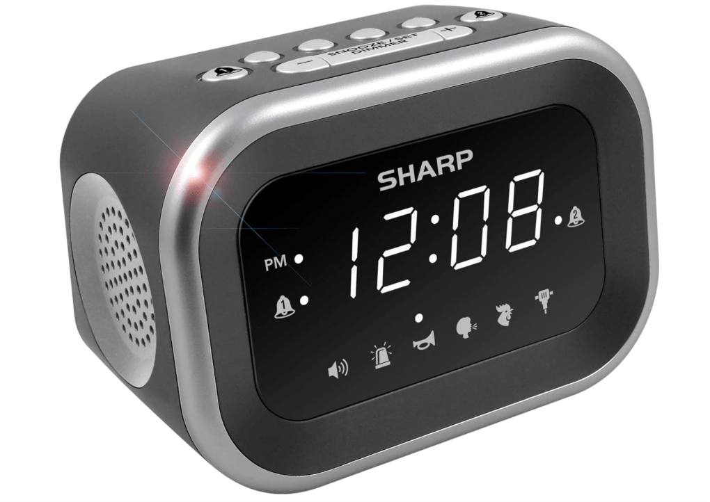 Sharp Big Bang Super Loud Alarm Clock for Heavy Sleepers, 6 Extremely Loud Wake Up Sounds: Rooster, Bugle, Nagging Mom, Jackhammer, Siren, Beep– Up to 115db... 