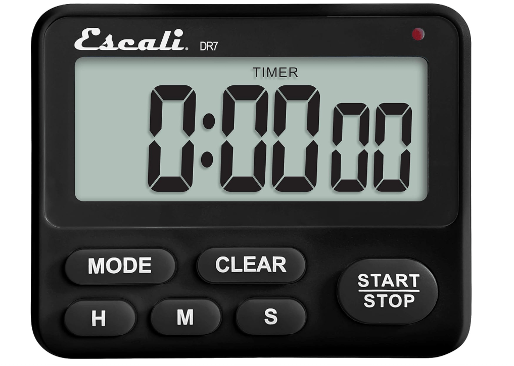 Escali Extra Loud Display Digital Kitchen Timer with Clock Mode, Recall Timer Magnetic Back
