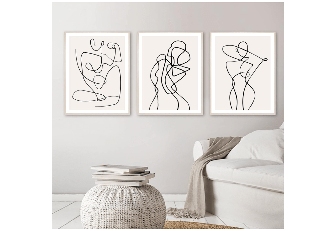 Minimalist Abstract Woman Wall Art Line Drawing Minimalist Woman Line Drawing Poster for Couples Bedroom Female Line Artwork Abstract Woman Line Wall Art...