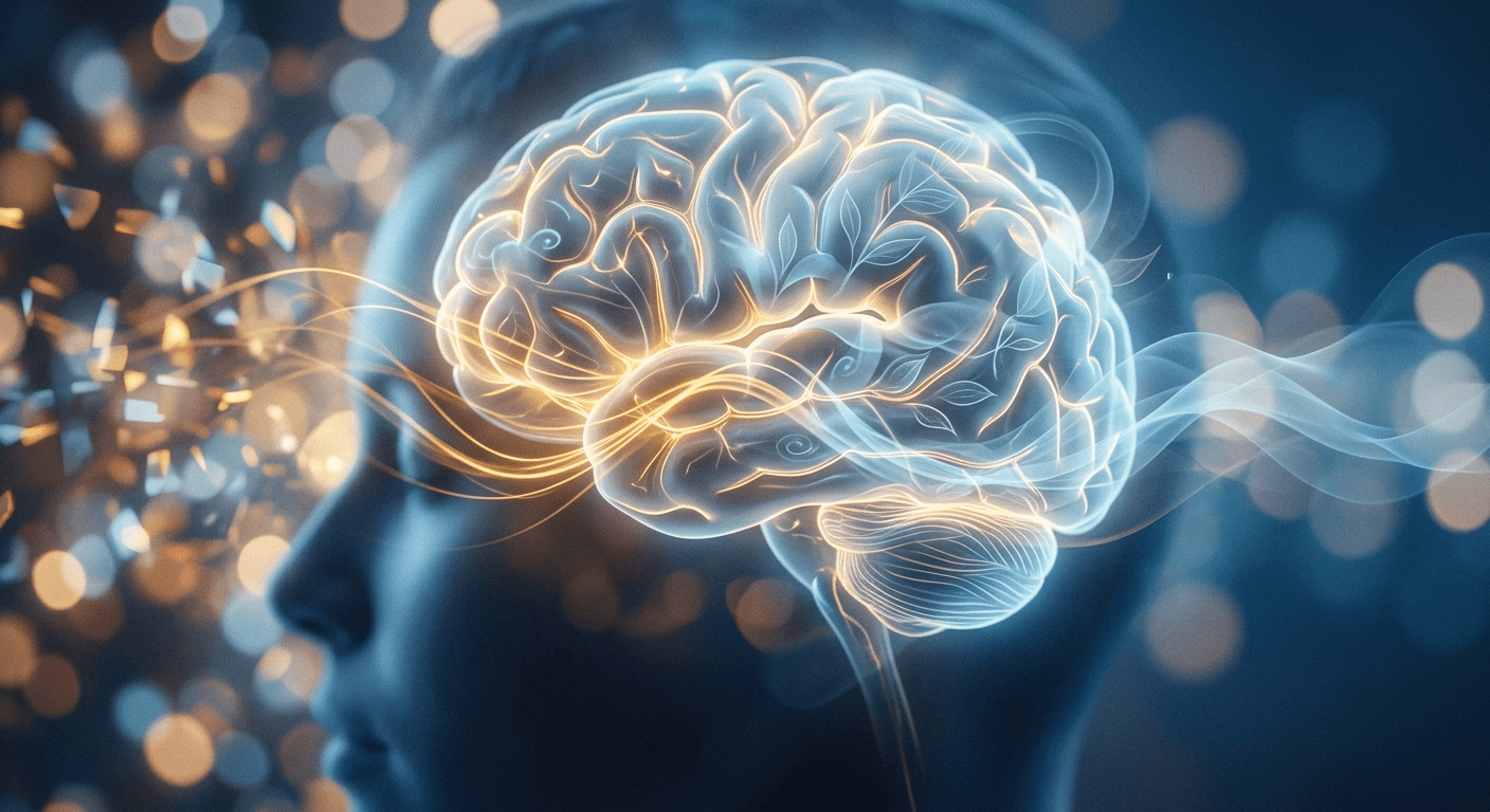 Conceptual image visualization of the human brain during stress management, illustrating cognitive stillness versus external validation, relevant to the psychology of Marilyn Monroe.